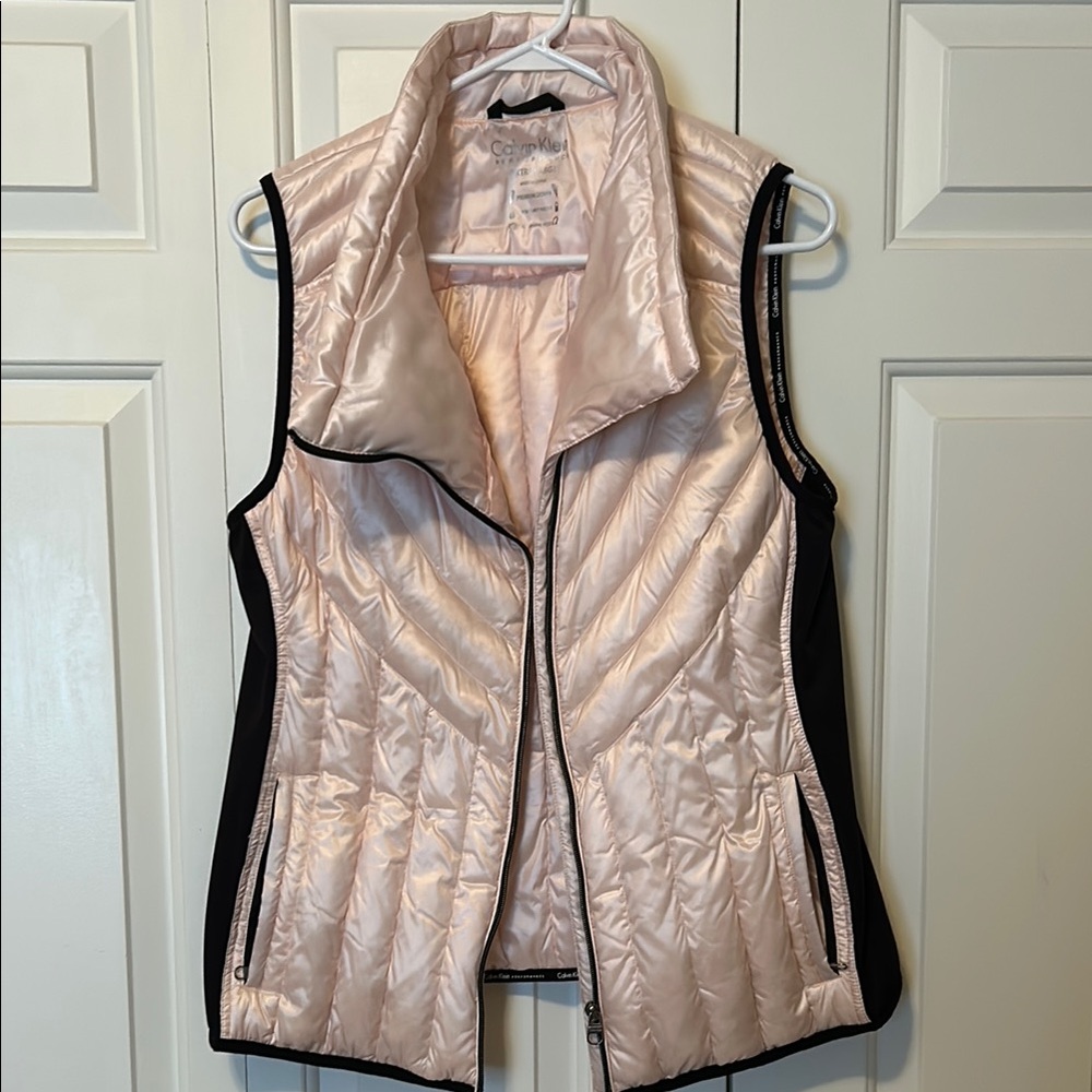 Calvin Klein Performance Pink and Black Down Vest, sz XL